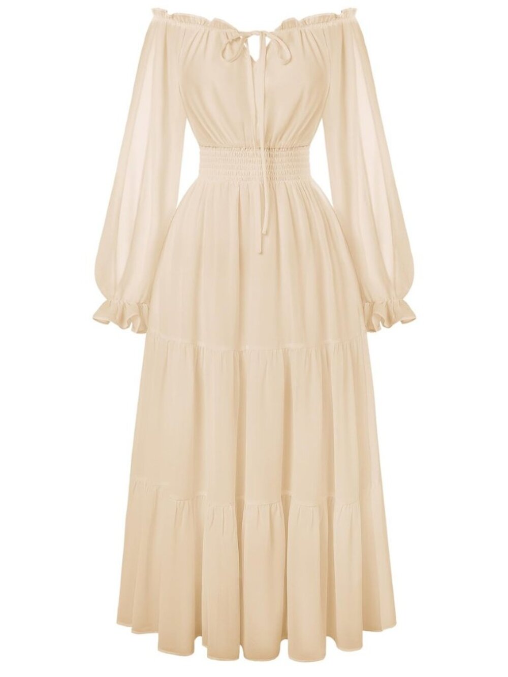 Women Renaissance Off Shoulder Split Sleeve Maxi Dress